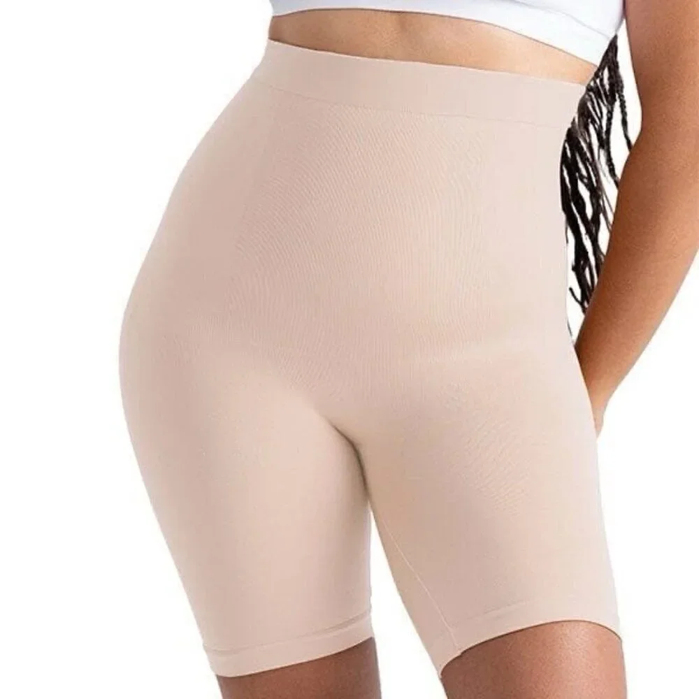 Shapermint Empetua High Waisted Shaper Shorts Sz Medium LG Nude Shapewear 55021